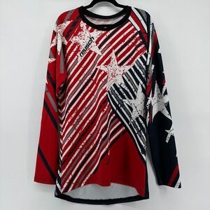 Reusch Patriot II Profit Soccer Goalkeeper Jersey Red White Blue Stars AXL NEW